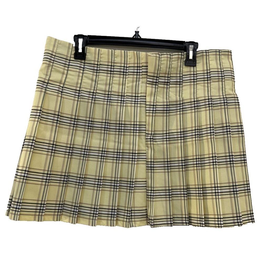 No Boundaries Womans Pleated Gingham Mini Skirt Size 2X Tennis Preppy‎ Clueless